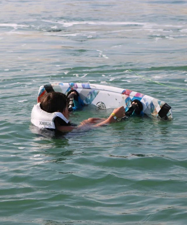 Kids wakeboarding with Eywoa near Yas Marina Abu Dhabi